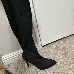 Black thigh high boots